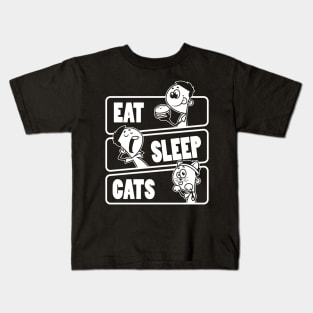 Eat Sleep Cats - Cat lover gift design Kids T-Shirt